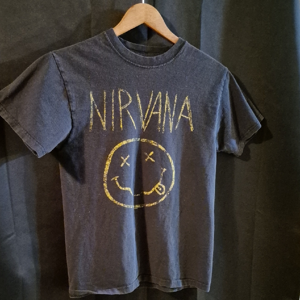 Nirvana Black T-Shirt with Gold Graphic